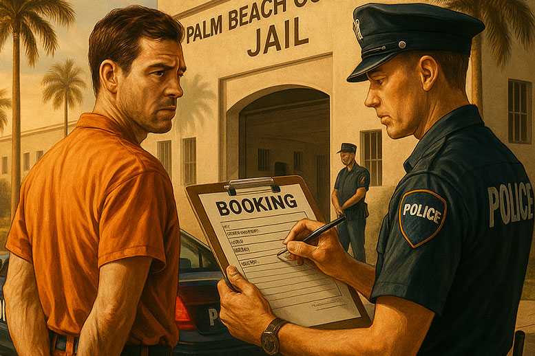 Booking at the Palm Beach County Jail